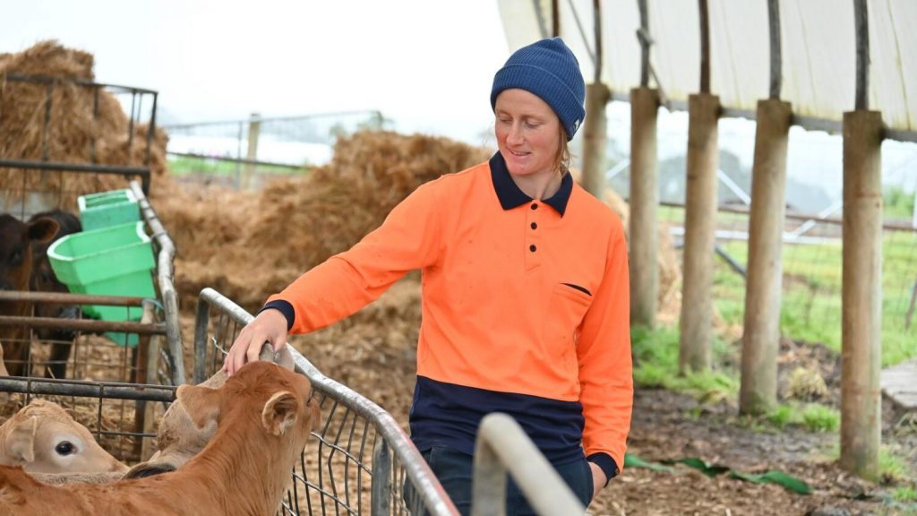 Shelley Scott juggles a career as a Geelong Cats AFL Women’s player and as a dairy farmer.