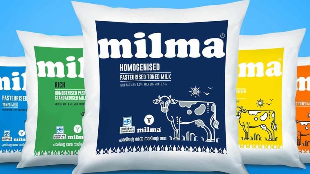 Milma milk packets