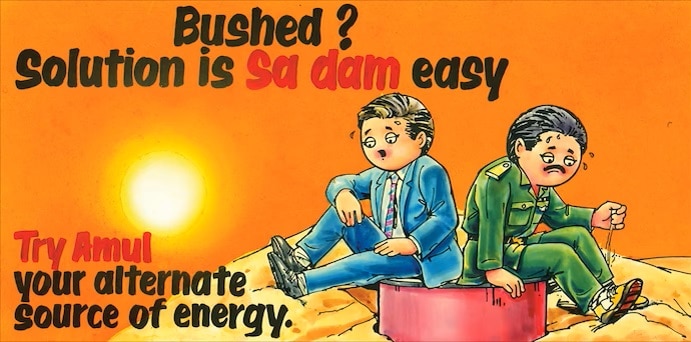 A 1990 Amul ad referencing the Gulf War. (Amul)