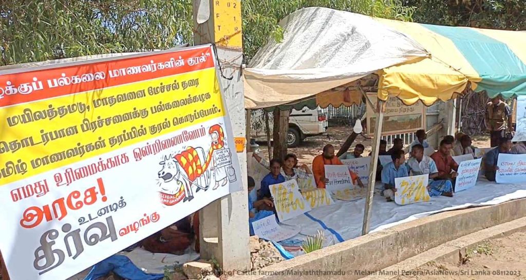 Tamil farmers protest in Batticaloa over disputed pastureland